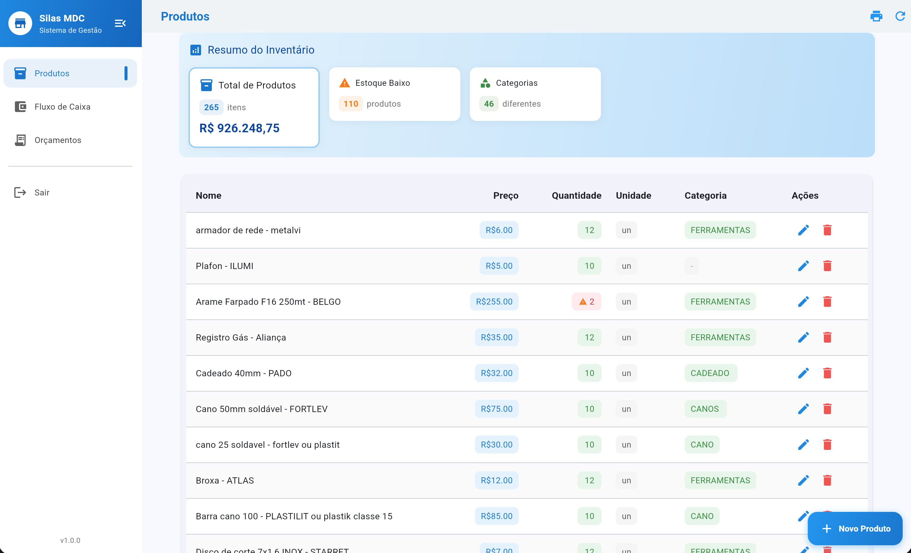 Caracol Estoque - Gestão de Estoque